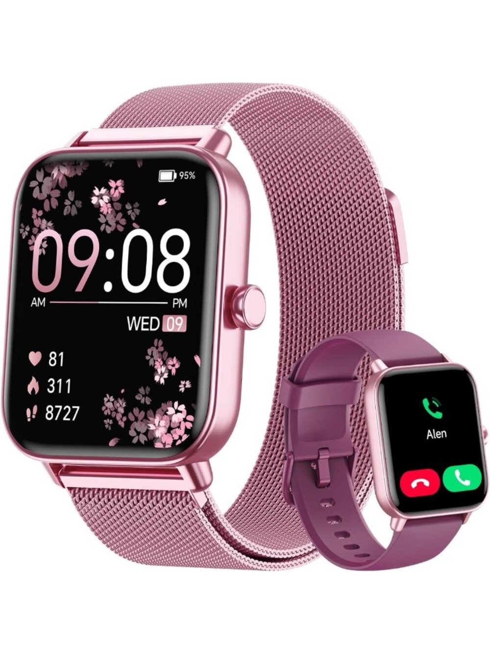 Stylish 1.85" HD Smart Watch for Women - Fitness Tracker, Heart Rate, Alexa